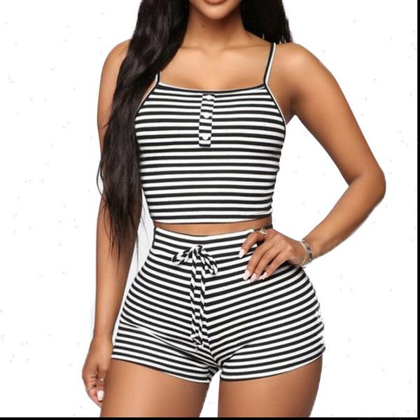 summer 2pcs striped outfit tank women tracksuits crop with decorative button tie waist shorts casual suit clothes, Gray
summer 2pcs striped outfit tank women tracksuits crop with decorative button tie waist shorts casual suit clothes, Gray