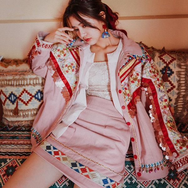 women's jackets autumn women spring fall 2021 sweet casual loose luxury embroidery handmade beading sequins tassel pink denim short jac, Black;brown
women's jackets autumn women spring fall 2021 sweet casual loose luxury embroidery handmade beading sequins tassel pink denim short jac, Black;brown
