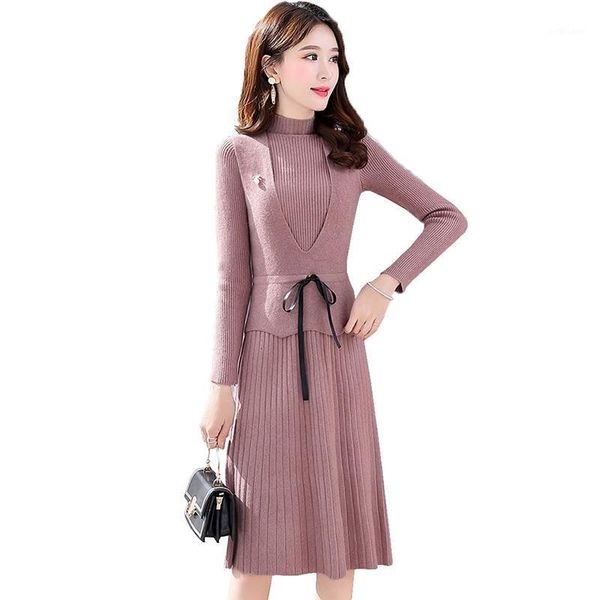 fashion ladies knit dress two-piece set vest long sleeve woman's clothing bottoming sweaters a-line dresses kw225 casual, Black;gray
fashion ladies knit dress two-piece set vest long sleeve woman's clothing bottoming sweaters a-line dresses kw225 casual, Black;gray