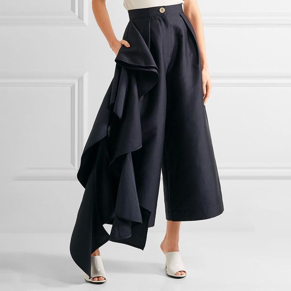 women's pants & capris wide leg trousers for women high waist large size female ruffles patchwork spring fashion ol clothing, Black;white
women's pants & capris wide leg trousers for women high waist large size female ruffles patchwork spring fashion ol clothing, Black;white