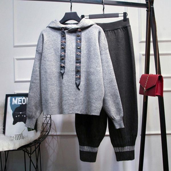 women's two piece pants knitted sweater 2 set women outfits hoodies +harem suits tracksuit knit casual female clothing fall, White
women's two piece pants knitted sweater 2 set women outfits hoodies +harem suits tracksuit knit casual female clothing fall, White