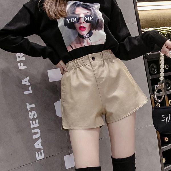 women's shorts pu leather herfst winter women fashion high loose a-line elastic waist black khaki apricot plus size bottom, White;black
women's shorts pu leather herfst winter women fashion high loose a-line elastic waist black khaki apricot plus size bottom, White;black