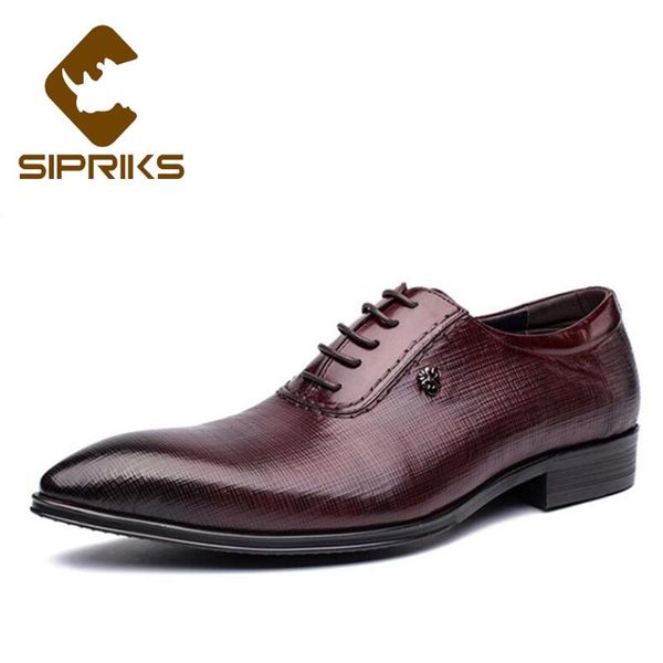 dress shoes sipriks genuine leather formal men classic burgundy oxfords pointed toe business lace up european, Black
dress shoes sipriks genuine leather formal men classic burgundy oxfords pointed toe business lace up european, Black