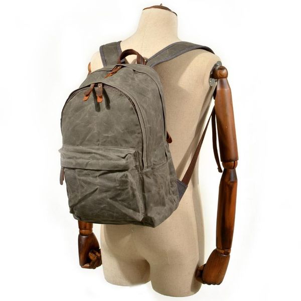 backpack oil wax canvas bag retro outdoor large capacity men's mountaineering school
backpack oil wax canvas bag retro outdoor large capacity men's mountaineering school