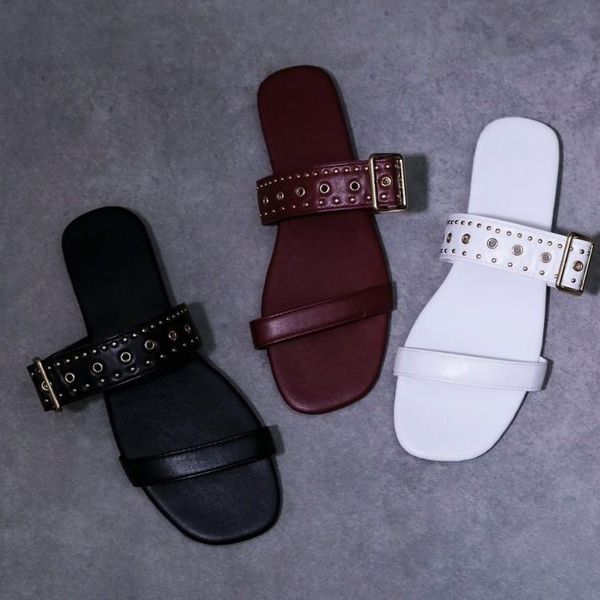 slippers women summer low shoes lady rivet peep toe pantofle luxury slides big size girl flat 2021 designer metal decoration pu, Black
slippers women summer low shoes lady rivet peep toe pantofle luxury slides big size girl flat 2021 designer metal decoration pu, Black