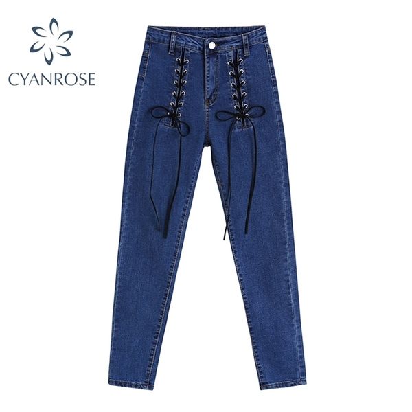 high waist drawstring lace up design denim pants women blue&black vintage e-girl pencil jeans trousers skinny slim ins pant 210515
high waist drawstring lace up design denim pants women blue&black vintage e-girl pencil jeans trousers skinny slim ins pant 210515