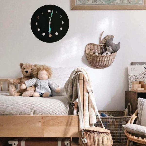 creative wall clock glowing moon phase wooden bracket for home coffee shop white/black clocks
creative wall clock glowing moon phase wooden bracket for home coffee shop white/black clocks