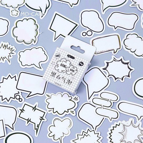 

6Pieces/Lot 40pcs/set Bubble Blank Stationery Stickers Memo Pad Pack Posted It Kawaii Planner Scrapbooking Stationery Escolar School Supplie