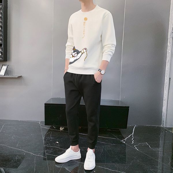 sports and leisure outfits mens 2021 autumn new fashion mens youth loose mens sweater two-piece set, Gray
sports and leisure outfits mens 2021 autumn new fashion mens youth loose mens sweater two-piece set, Gray