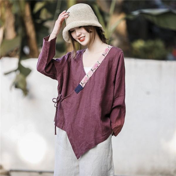 women chinese fashion style embroidered v neck autumn linen jackets ladies vintage loose jacket female 2021 outerwear ethnic clothing, Red
women chinese fashion style embroidered v neck autumn linen jackets ladies vintage loose jacket female 2021 outerwear ethnic clothing, Red