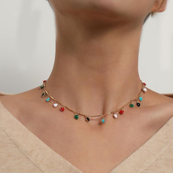 fashion enamel heart choker necklace for women bohemian summer colorful short collar charm jewelry accessories gift chokers, Golden;silver
fashion enamel heart choker necklace for women bohemian summer colorful short collar charm jewelry accessories gift chokers, Golden;silver