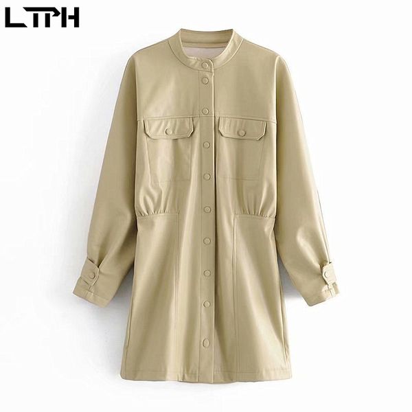 o-neck synthetic leather pu women dress long sleeve mid-length single breasted pocket dresses autumn 210427, Black;gray
o-neck synthetic leather pu women dress long sleeve mid-length single breasted pocket dresses autumn 210427, Black;gray