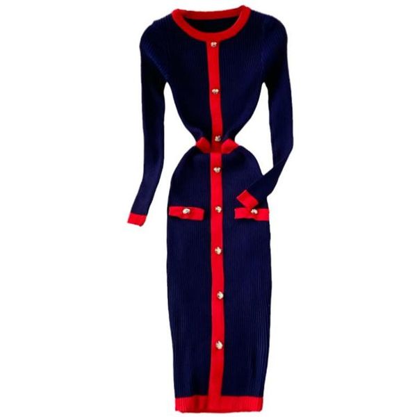 casual dresses small fragrance spring auutmn hit color knitted dress women single breasted sheath long sleeve package hip sweater dresss, Black;gray
casual dresses small fragrance spring auutmn hit color knitted dress women single breasted sheath long sleeve package hip sweater dresss, Black;gray
