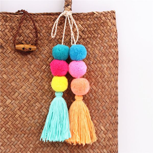 kimter pompom charm keychain multicolor with tassels gift for summer bohemian handmade bag pendant women accessories y440z, Silver
kimter pompom charm keychain multicolor with tassels gift for summer bohemian handmade bag pendant women accessories y440z, Silver