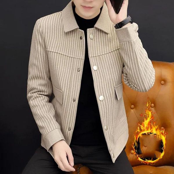 men's wool & blends 2021 autumn winter fashion men thick coat turn-down collar male blend outwear jacket casual plus size e325, Black
men's wool & blends 2021 autumn winter fashion men thick coat turn-down collar male blend outwear jacket casual plus size e325, Black