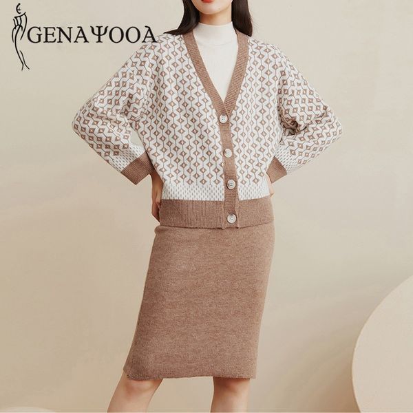 genayooa vintage 2 set and winter houndstooth knitted two piece women sets skirt warm cardigan sweater 210417, White
genayooa vintage 2 set and winter houndstooth knitted two piece women sets skirt warm cardigan sweater 210417, White