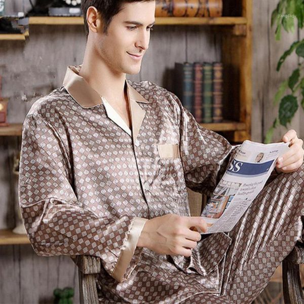 spring men's pajama set imitation silk men pajamas for male cozy soft sleepwear man pyjamas suit nightgown lounge home clothes, Black;brown
spring men's pajama set imitation silk men pajamas for male cozy soft sleepwear man pyjamas suit nightgown lounge home clothes, Black;brown