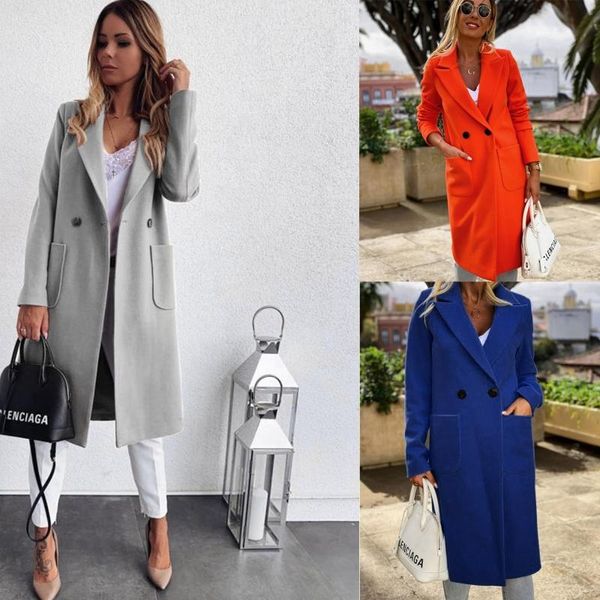 women's wool & blends women autumn winter long sleeves tailored collar jacket solid color double-breasted coat slim overcoat wholesales, Black
women's wool & blends women autumn winter long sleeves tailored collar jacket solid color double-breasted coat slim overcoat wholesales, Black