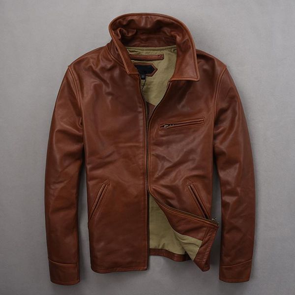 brown casual style genuine leather jacket men plus size 3xl real natural cowhide autumn slim fit american coat men's & faux, Black
brown casual style genuine leather jacket men plus size 3xl real natural cowhide autumn slim fit american coat men's & faux, Black