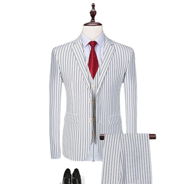 men's suits & blazers (jacket+vest+pants) luxury tuxedo cotton stripe business suits/male slim fit fashion suit groom dress 3 pcs 6xl, White;black
men's suits & blazers (jacket+vest+pants) luxury tuxedo cotton stripe business suits/male slim fit fashion suit groom dress 3 pcs 6xl, White;black