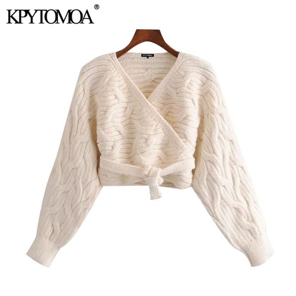 women fashion wrap tied hem cropped cable-knit cardigan sweater long sleeve female outerwear chic 210420, White;black
women fashion wrap tied hem cropped cable-knit cardigan sweater long sleeve female outerwear chic 210420, White;black