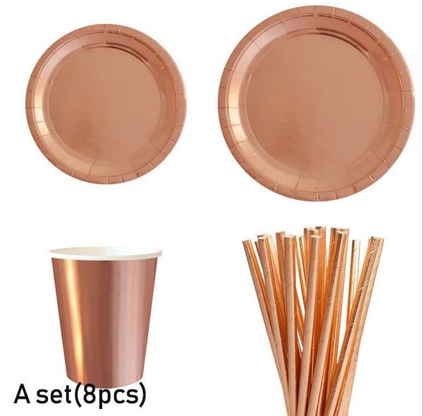 disposable dinnerware rose gold tableware gilding paper plate cups cake liners for kids birthday baby shower wedding party supplies
disposable dinnerware rose gold tableware gilding paper plate cups cake liners for kids birthday baby shower wedding party supplies