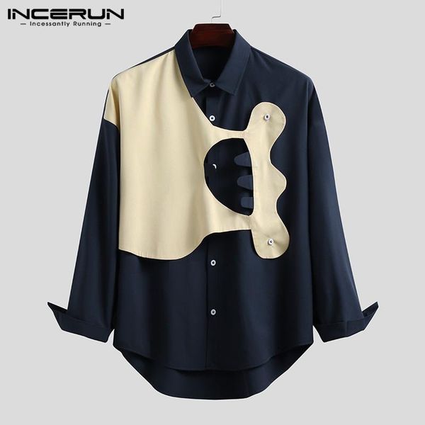 men casual shirt long sleeve turn down collar patchwork chic blouse button leisure streetwear camisas hombre s-5xl incerun men's shirts, White;black
men casual shirt long sleeve turn down collar patchwork chic blouse button leisure streetwear camisas hombre s-5xl incerun men's shirts, White;black