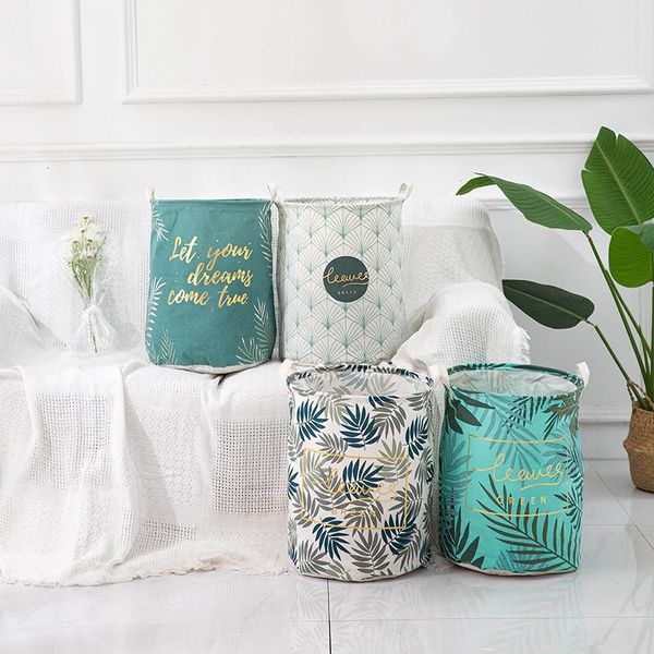 storage boxes & bins ins style folding laundry basket round bin bag large hamper collapsible clothes toy holder bucket organizer