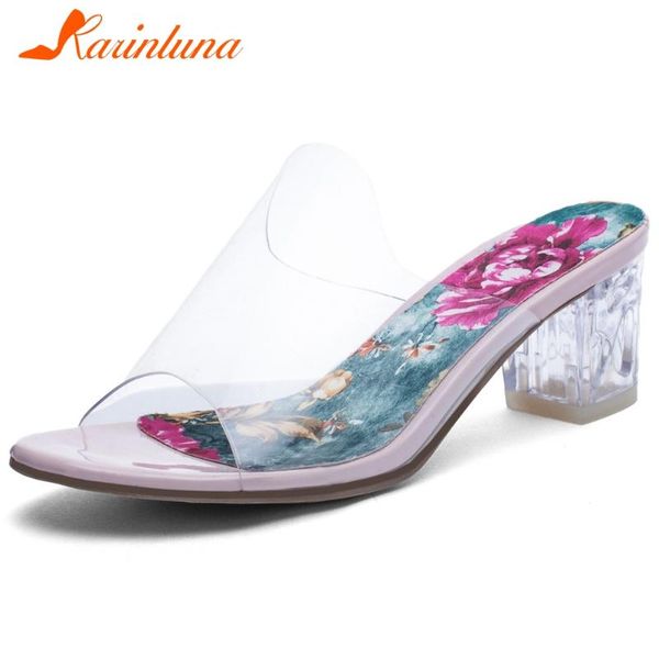 dress shoes karin female brand fashion handmade sandals open toe slip on clear heel floral print women pvc, Black
dress shoes karin female brand fashion handmade sandals open toe slip on clear heel floral print women pvc, Black