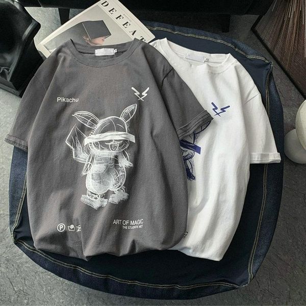 highest men's t-shirt loose trend half sleeve clothes oversized summer cartoon anime print t-shirts, White;black
highest men's t-shirt loose trend half sleeve clothes oversized summer cartoon anime print t-shirts, White;black