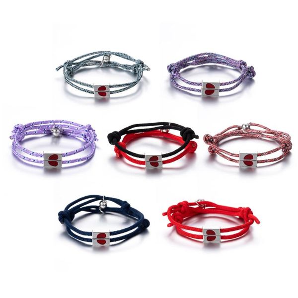 multicolor 2pcs couple bracelet adjustable love heart friendship rope braided elasticity pendant magnetic charm bracelets, Golden;silver
multicolor 2pcs couple bracelet adjustable love heart friendship rope braided elasticity pendant magnetic charm bracelets, Golden;silver
