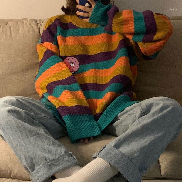 women's sweaters autumn winter cartoon letter embroidery sweater women knit striped loose kawaii harajuku ugly christmas, White;black
women's sweaters autumn winter cartoon letter embroidery sweater women knit striped loose kawaii harajuku ugly christmas, White;black