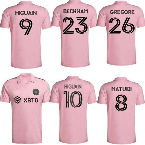 Image of 2022 Inter Miami Higuain Soccer Jerseys Beckham Matuidi Lassiter Mota Campana Football Shirt 22 23 Shirt Acosta Emerson Robinson Ulloa