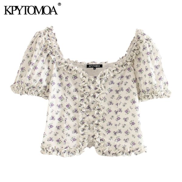 kpytomoa women sweet fashion floral print ruffled cropped blouses vintage square collar puff sleeve female shirts chic 210401, White
kpytomoa women sweet fashion floral print ruffled cropped blouses vintage square collar puff sleeve female shirts chic 210401, White