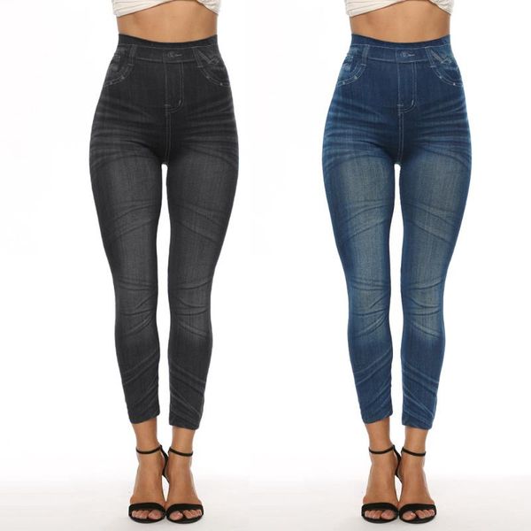 women's leggings imitation denim ladies'printed leggins bottoms hip lift overshoot and slim elastic nine-minute pants, Black
women's leggings imitation denim ladies'printed leggins bottoms hip lift overshoot and slim elastic nine-minute pants, Black
