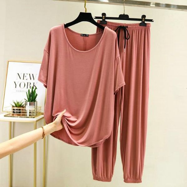 women's sleepwear home clothes loose large size pajamas women summer pijamas suit short sleeve trousers two piece set cotton pyjam, Black;red
women's sleepwear home clothes loose large size pajamas women summer pijamas suit short sleeve trousers two piece set cotton pyjam, Black;red
