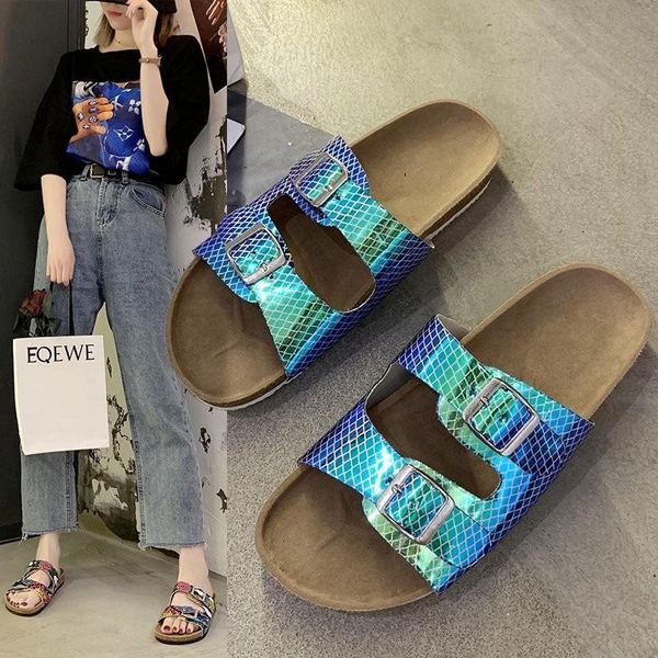 slippers 2021 summer fashion women's sandals buckle flat shoes comfortable colorful women, Black
slippers 2021 summer fashion women's sandals buckle flat shoes comfortable colorful women, Black