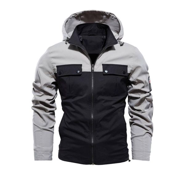 men's jackets autumn outwear fashion color matching long sleeved hooded zipper windproof bomber trench coat, Black;brown
men's jackets autumn outwear fashion color matching long sleeved hooded zipper windproof bomber trench coat, Black;brown