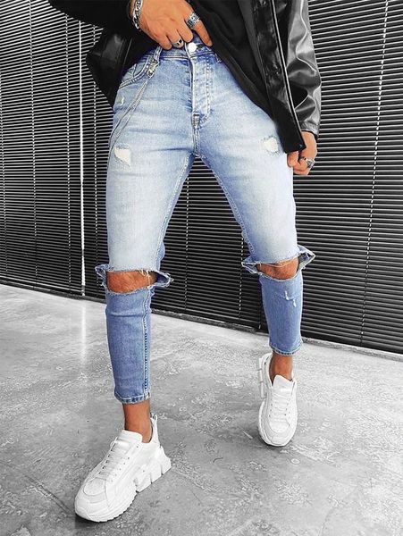 men ripped washed skinny jeans l87n#, Blue
men ripped washed skinny jeans l87n#, Blue