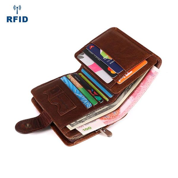 wallets r55 genuine leather men rfid bifold wallet zipper coin purse business card holder, Red;black
wallets r55 genuine leather men rfid bifold wallet zipper coin purse business card holder, Red;black