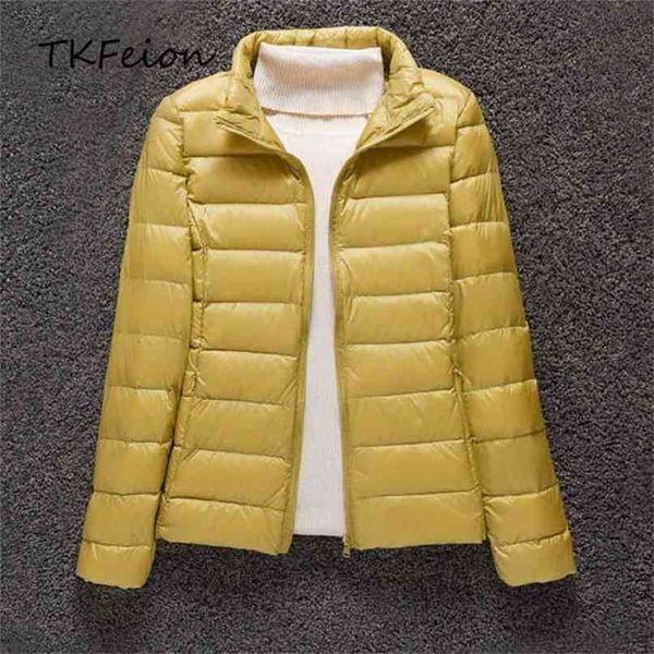 womens jacket warm duck down filler clothing ultra light thin spring/autumn female feather overcoat coats parkas 210922, Black;brown
womens jacket warm duck down filler clothing ultra light thin spring/autumn female feather overcoat coats parkas 210922, Black;brown