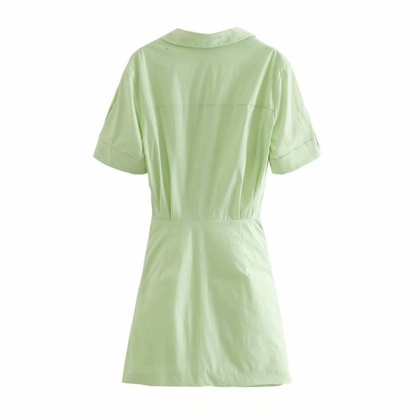 a line green v neck casual women dresses clothing french-style pleated poplin dress carefully knotted skirt with short sleeves, Black;gray
a line green v neck casual women dresses clothing french-style pleated poplin dress carefully knotted skirt with short sleeves, Black;gray