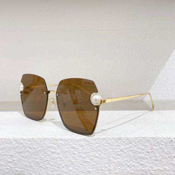 sunglasses frameless brown women's 5088 pearl decorated gold metal glasses, White;black
sunglasses frameless brown women's 5088 pearl decorated gold metal glasses, White;black