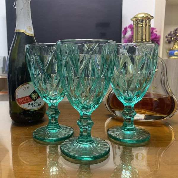 3pcs / lot aquamarine diamonds relief wine glass goblet color retro juice drinking cup spirits wedding party glasses 300ml
3pcs / lot aquamarine diamonds relief wine glass goblet color retro juice drinking cup spirits wedding party glasses 300ml