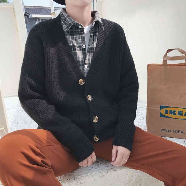 men's sweaters spring and autumn cardigan sweater women's coats loose solid color casual korean knitwear warm couple jacket 9iki, White;black
men's sweaters spring and autumn cardigan sweater women's coats loose solid color casual korean knitwear warm couple jacket 9iki, White;black