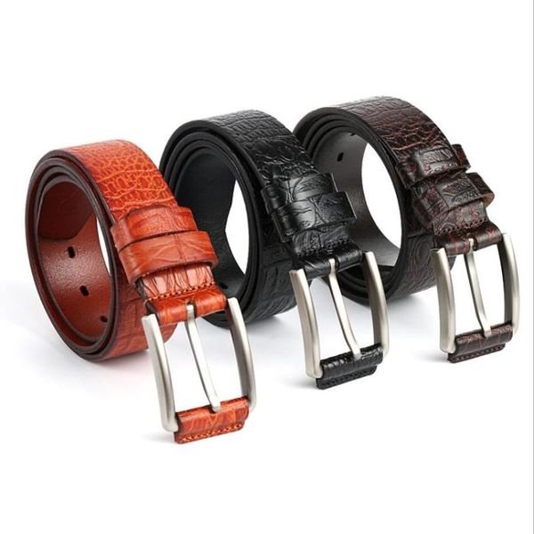 belts men genuine leather crocodile grain belt pin buckle designer luxury alligator male jeans quality assurance bcd001, Black;brown
belts men genuine leather crocodile grain belt pin buckle designer luxury alligator male jeans quality assurance bcd001, Black;brown