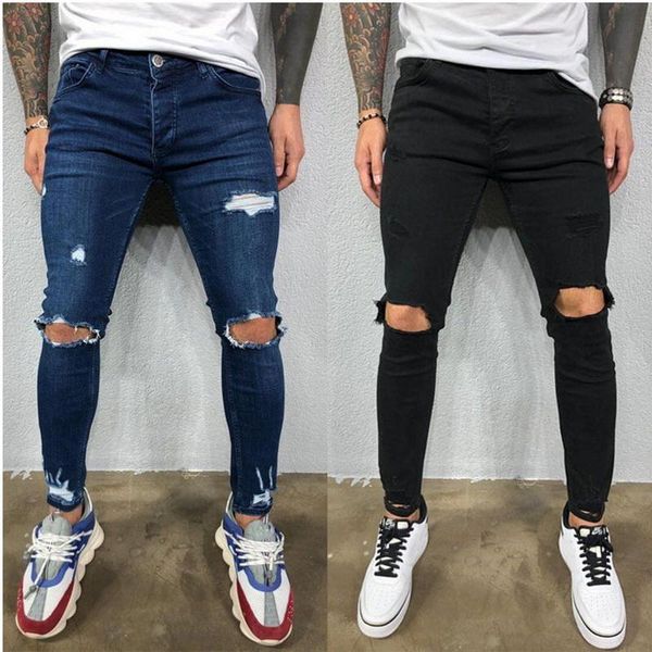 men's jeans men cool designer brand black skinny ripped destroyed stretch slim fit hop pants with holes for mens v13w, Blue
men's jeans men cool designer brand black skinny ripped destroyed stretch slim fit hop pants with holes for mens v13w, Blue