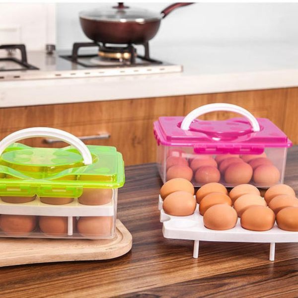 storage bottles & jars 2 layer 24 holes plastic egg holder box portable kitchen food container organizer
storage bottles & jars 2 layer 24 holes plastic egg holder box portable kitchen food container organizer