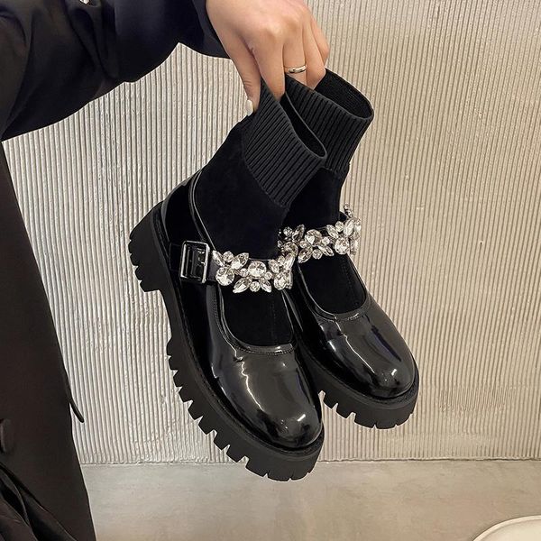 boots women ankle knitting genuine leather thick med heels platform office lady autumn winter shoes woman, Black
boots women ankle knitting genuine leather thick med heels platform office lady autumn winter shoes woman, Black