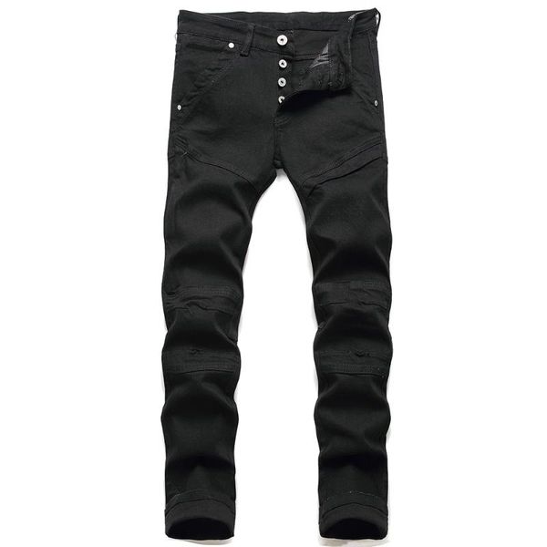 men's jeans patchwork buttons biker trendy stretch denim slim pants trousers black gray, Blue
men's jeans patchwork buttons biker trendy stretch denim slim pants trousers black gray, Blue